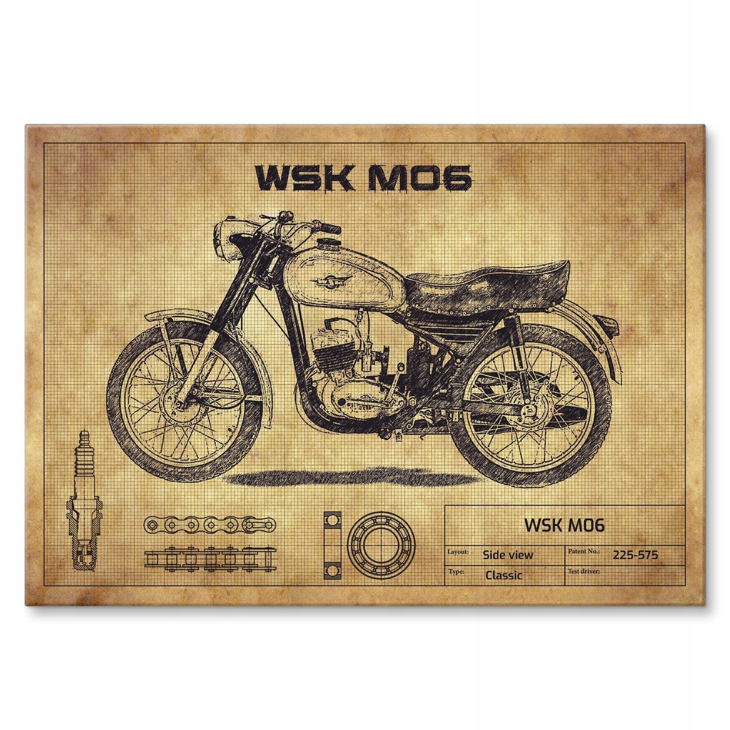 Dárek k narozeninám, jmeninám svátku Plakát Plech motocyklový Wsk M06