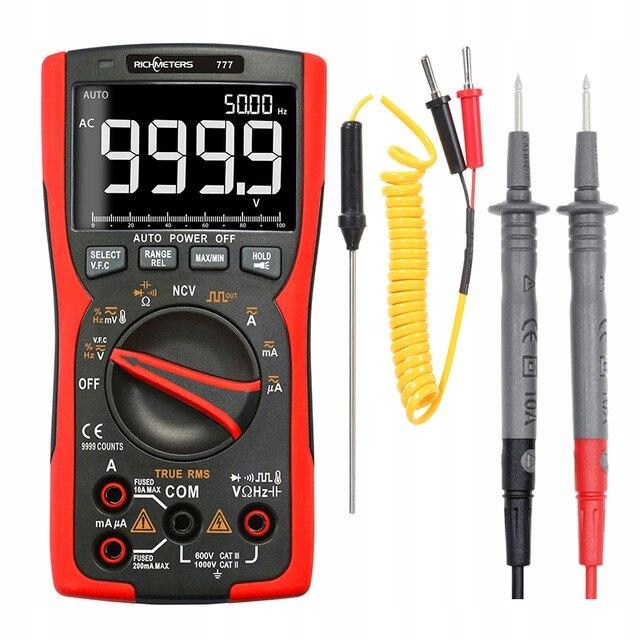 Multimetr TrueRMS wykr.przew. / pom.temp. / 9999 Model RM777