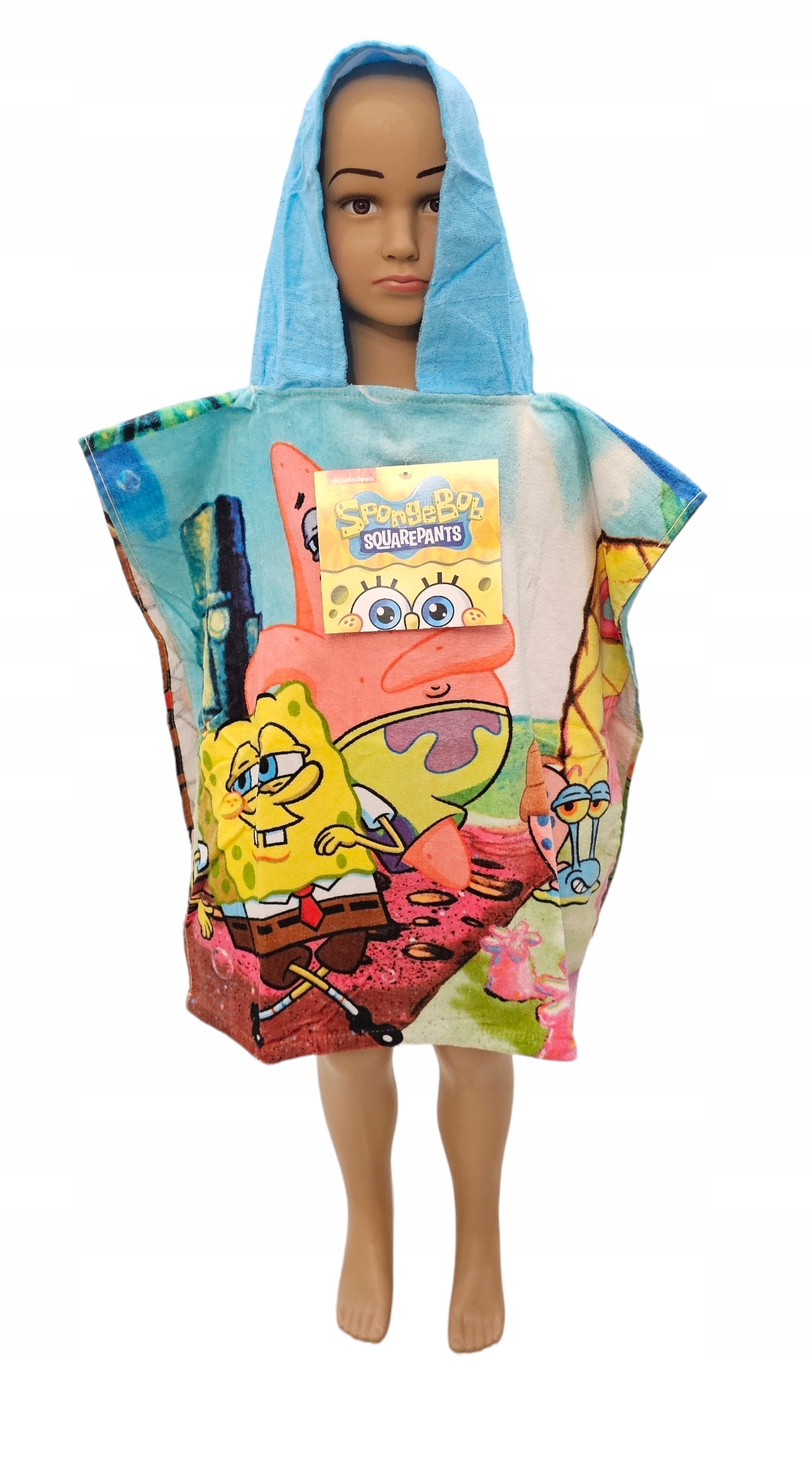 PONCZO Ręcznik DZIECIĘCY SpongeBob PONCHO OKRYCIE KĄPIELOWE BASEN PLAŻA