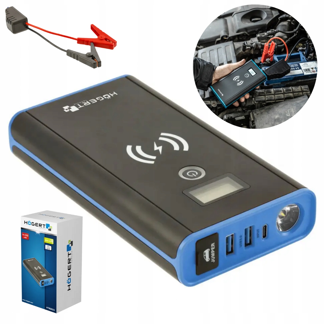 Urządzenie Rozruchowe 400 A 10000mAh Powerbank Ładowarka Indukcyjna HT8G623