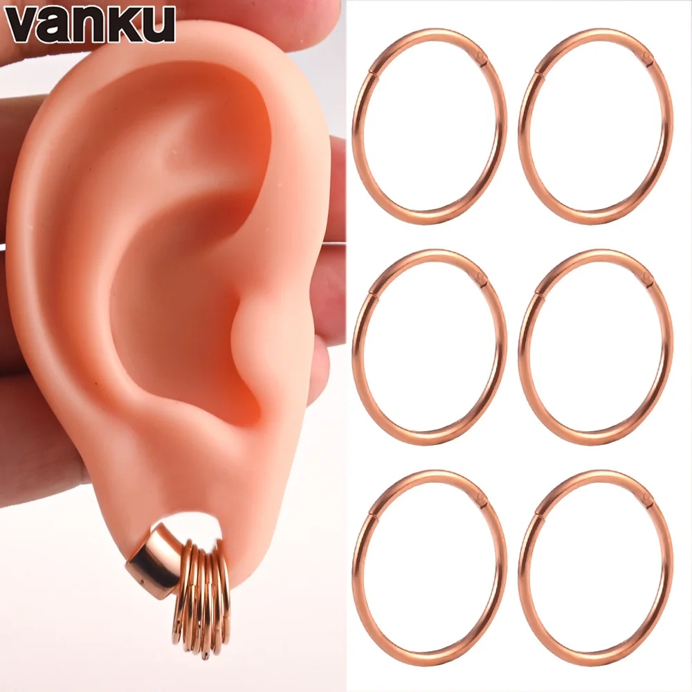 Vanku-Anillo de Nariz de segmento con bisagras, Clicker de pezón,