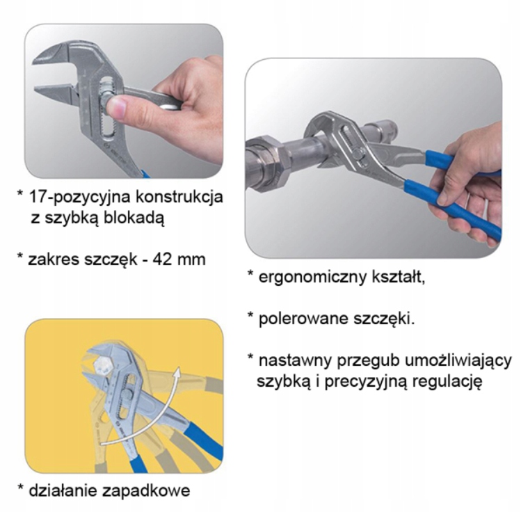 Регулируемые плоскогубцы с кнопкой 266MM KING TONY
