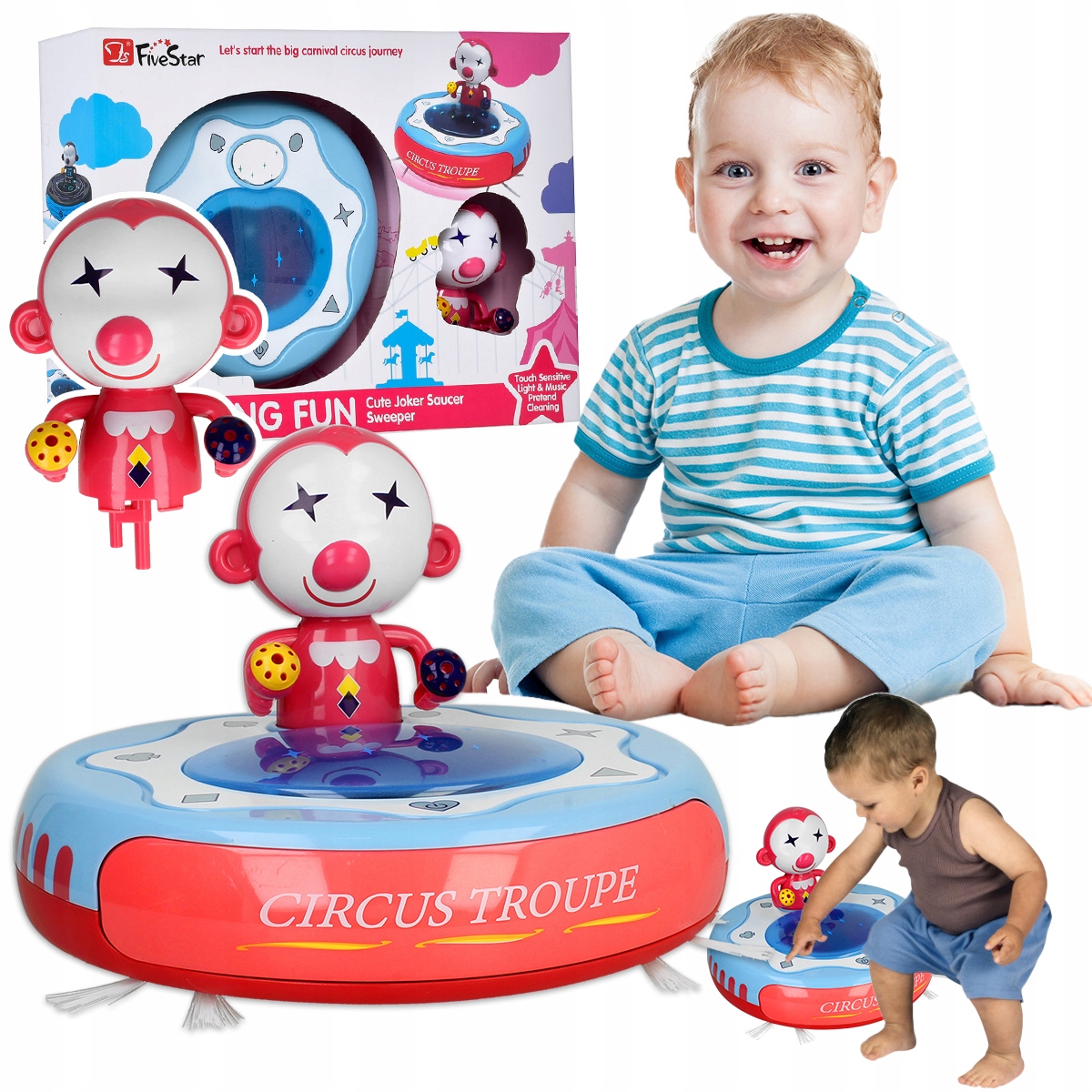 Odkurzacz Robot Sprzątający Vacuum Cleaner Jeździ Śpiewa Świeci 2 Szczotki