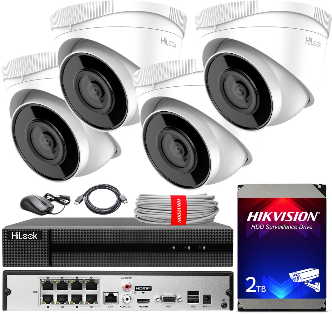 Sada na monitorovanie 8MPx UltraHD do domu firmy 4 kamery 4K PoE Nvr 2TB