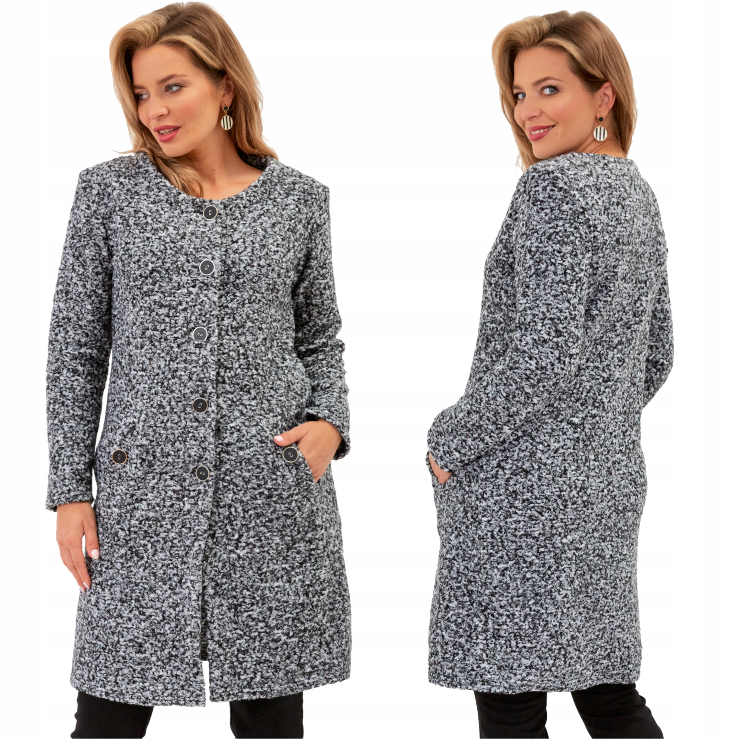 Dámský kabát Elegantní Velké velikosti Podzimní Plus Size Polský Výrobce