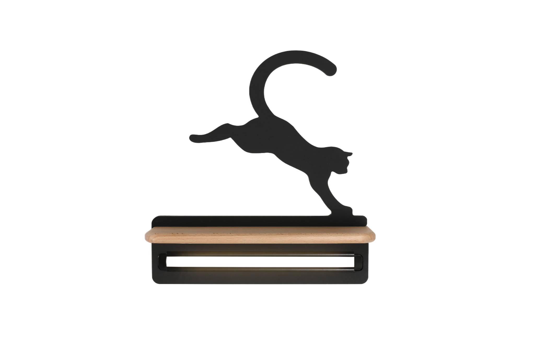 Led nástěnné svítidlo Candellux Cat černá/světlé dřevo, 5W, 250lm, IP20