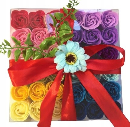 Flower Box Mýdlové Květiny voňavé V krabičce na dárek jako dárek jako doplněk