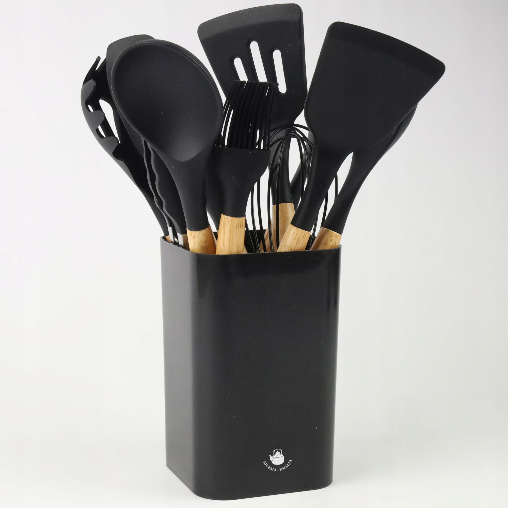 AKCESORIA DO KUCHNI PRZYBORY ZESTAW NARZĘDZIA KUCHENNE 12 ELEMENTÓW CZARNY