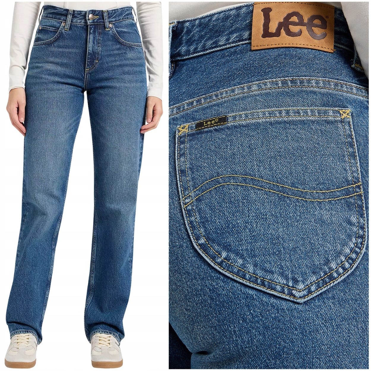 Lee Rider Classic vysoké rovné volné dámské džínové kalhoty W28 L33
