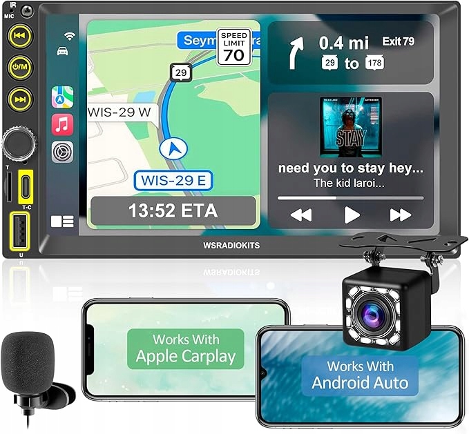 Rádio CarPlay Android Auto 2 Din Obrazovka 7"