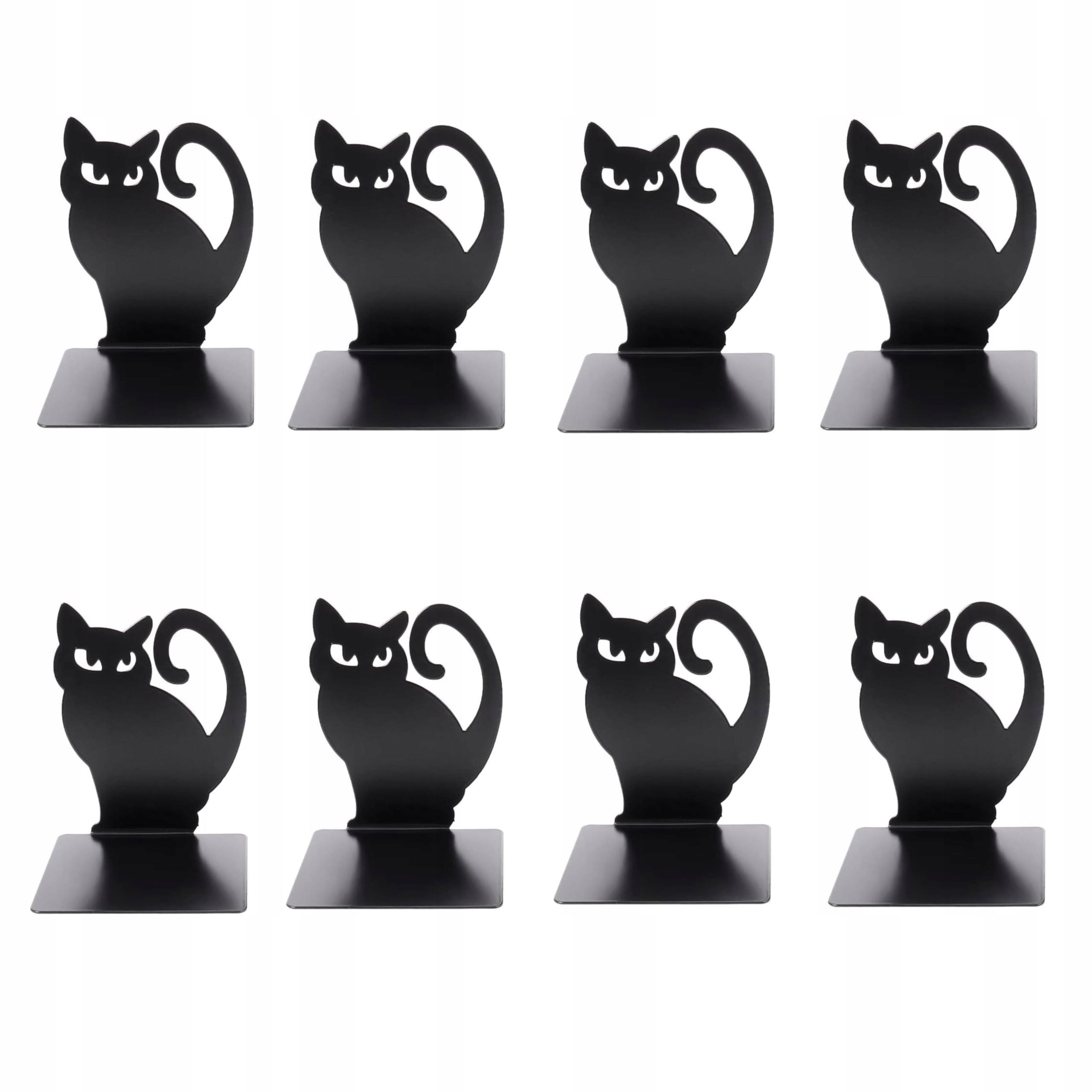 Opěrka Na Knihy Protiskluzová Kočka Kovová Černá Stojan Podpěry 8KS