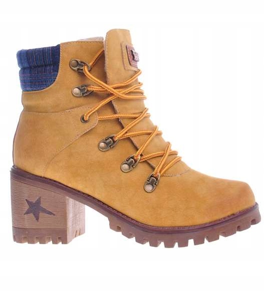 

Buty Damskie Sznurowane Botki Na Klocku 12932 38