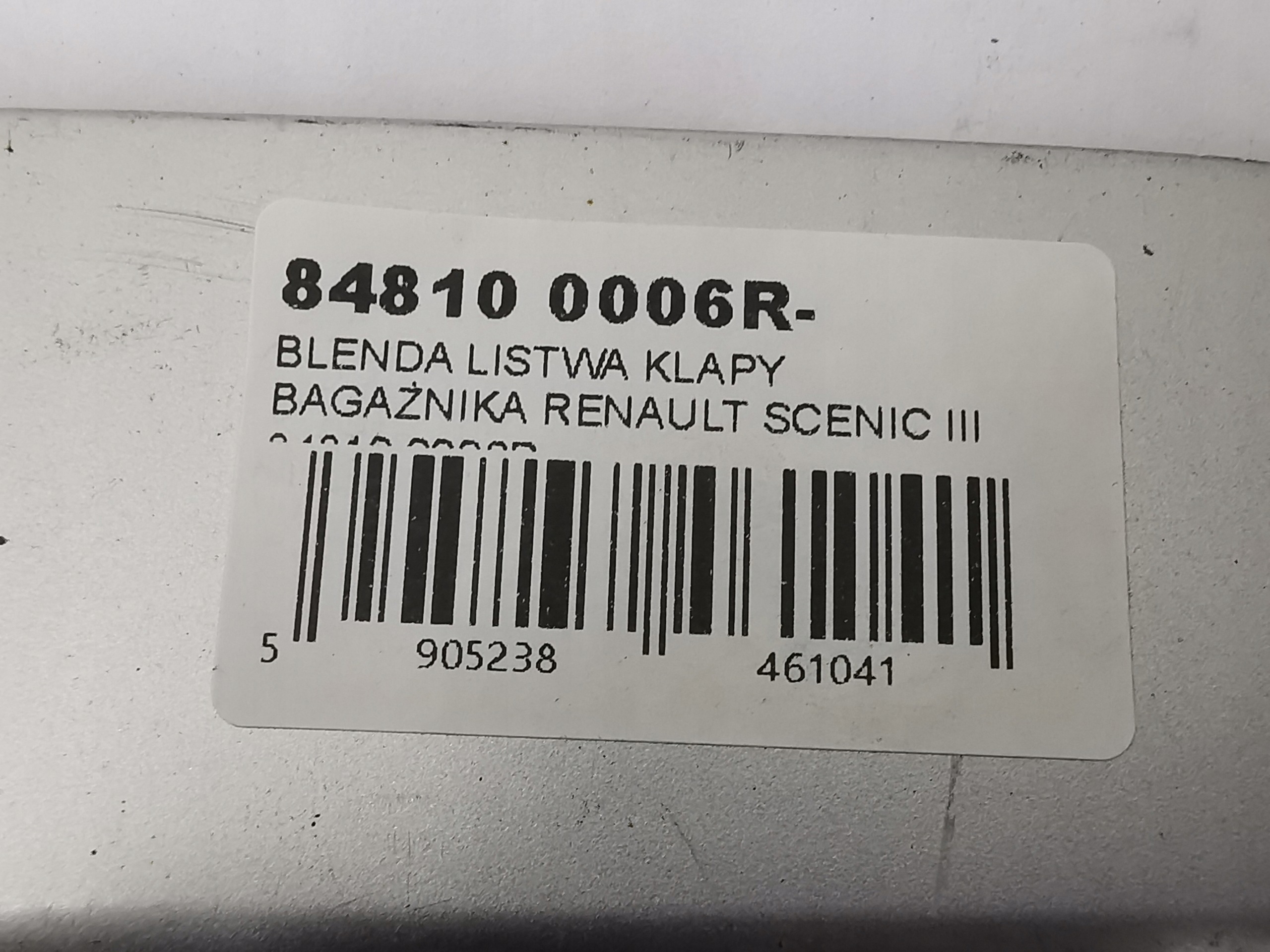 cap moulding bonnet boot RENAULT SCENIC III 84810 0006R