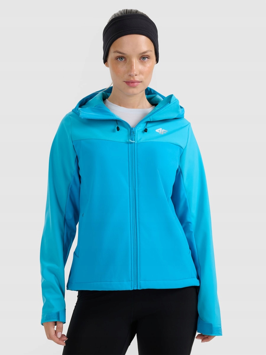 Dámská Bunda 4F Softshell Větruodolná Membrána 8000 Modrá Xs