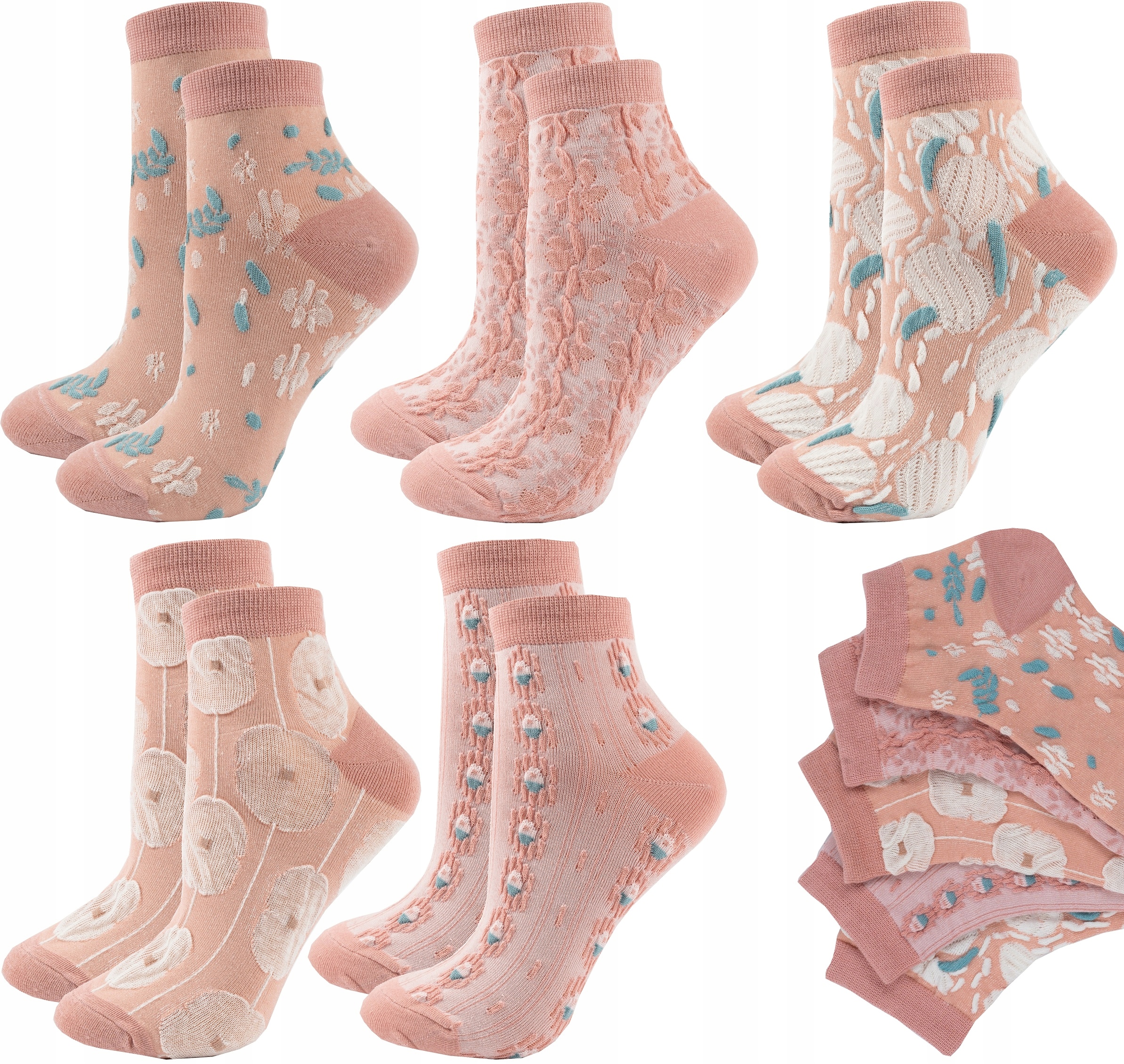 

5Par Damskie Bawełna Skarpetki Stopki Premium