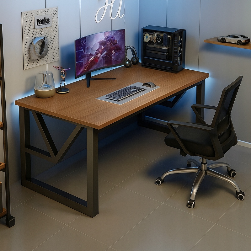 HERNÍ STŮL MODERNÍ POČÍTAČOVÝ TMAVÝ BUK INDUSTRIÁLNÍ LOFT 120 CM Šířka nábytku 120 cm