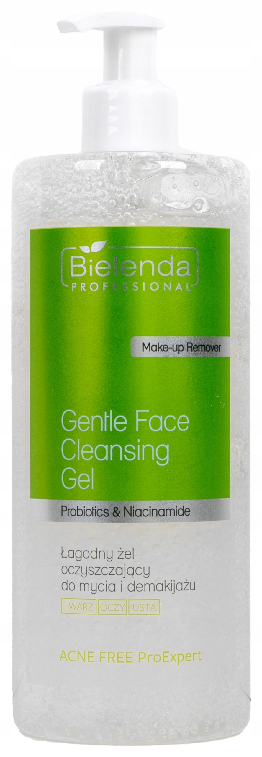 Bielenda Acne Free Jemný gel gel na obličej a odličování 500 ml