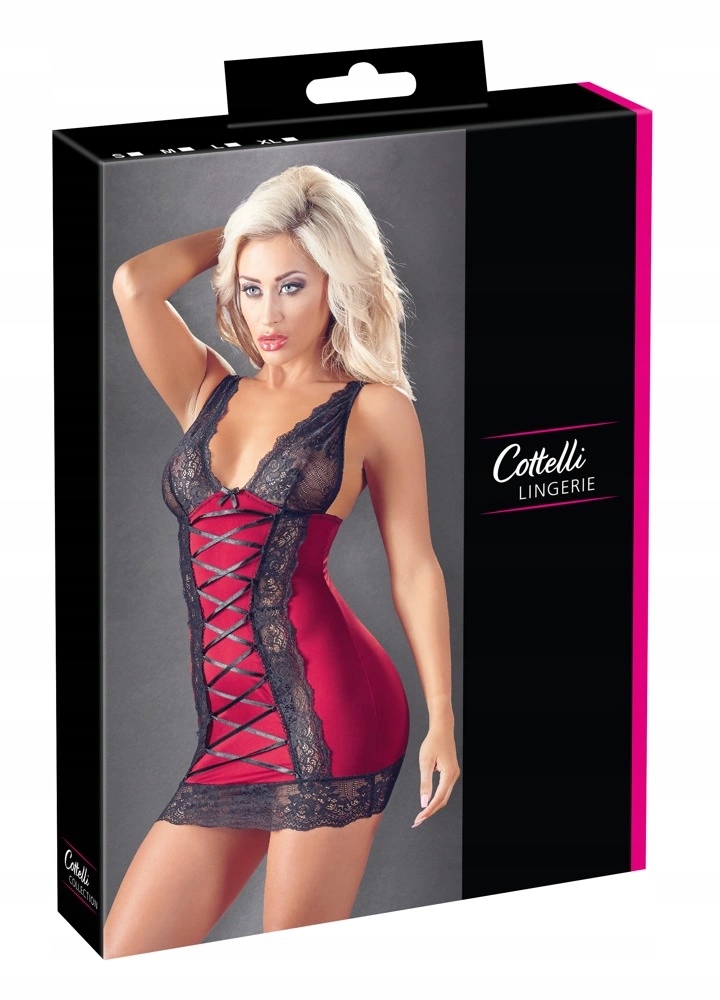 Cottelli Collection Šaty s černou krajkou, nastavitelná