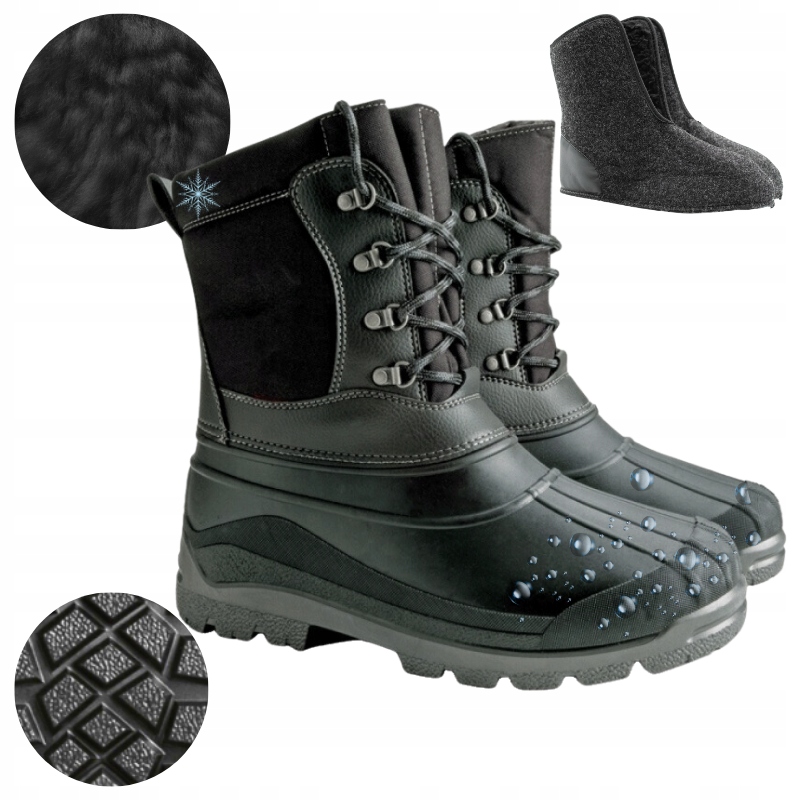 Pánské zateplené sněhové boty Zimní holínky gumáky Voděodolné Polské