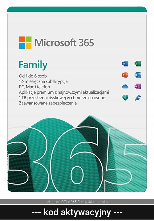 Microsoft MS Office 365 Family 6 PC / 12 miesięcy ESD