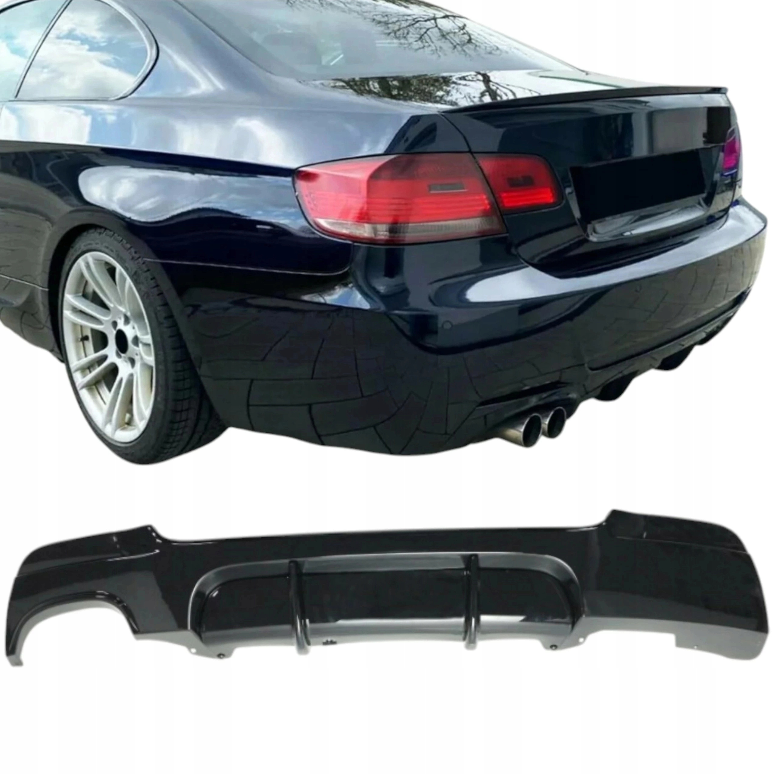Difuzér Bmw E92 E93 Černý Lesk M Balíček Krytka nárazníku Spoiler Lotka