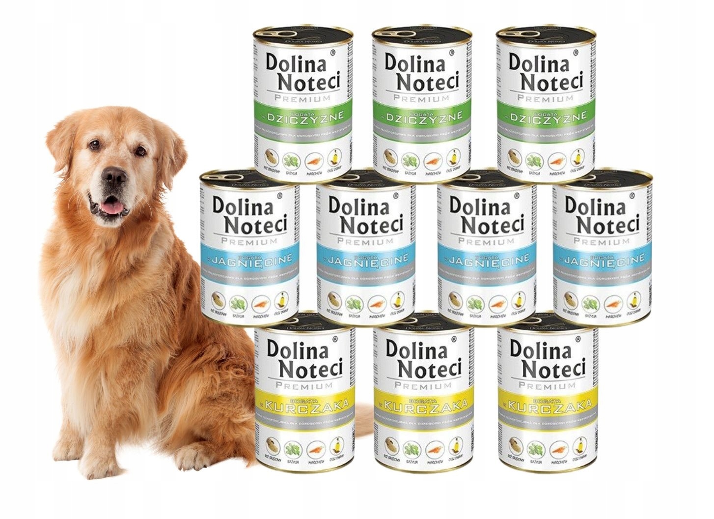 Levně Vlhké krmivo pro psy Dolina Noteci Premium MIX 3 příchutí 10x400g