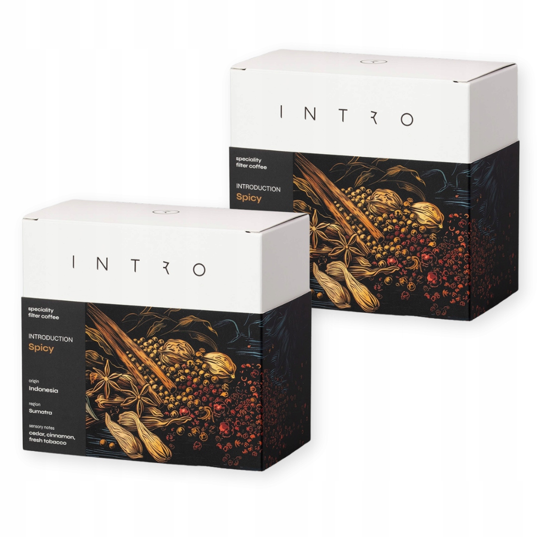 Levně Káva zrnková 2x250 g Spicy Indonésie, káva káva, single Intro