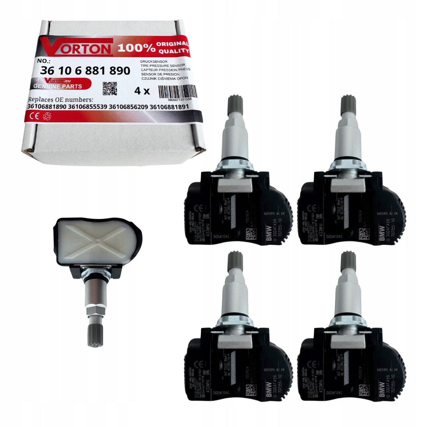 4X Senzor Tlaku Pneumatikách Snímače Bmw Řady 3 F30 F31 F34 4 F32 F33 F36