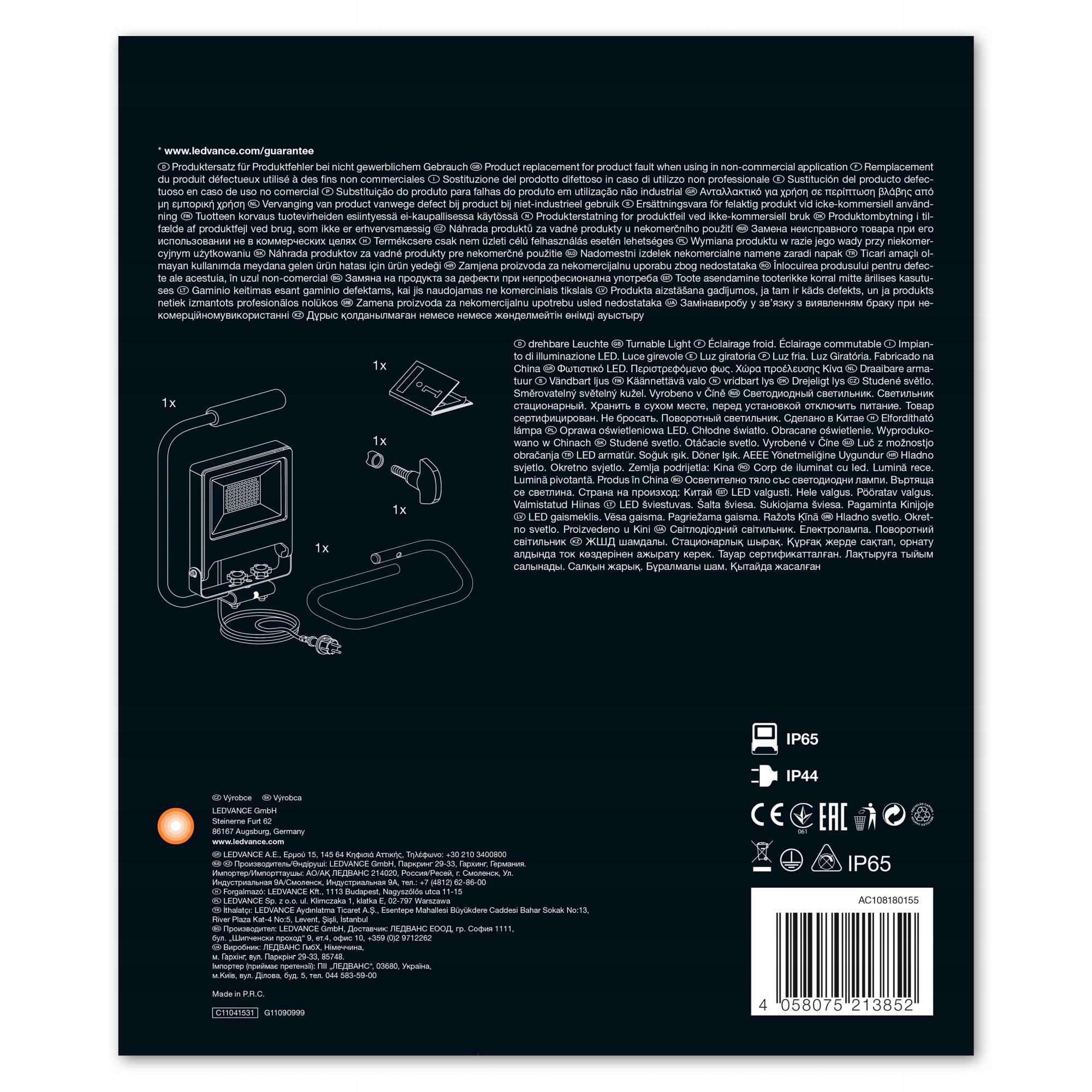 NAŚWIETLACZ LED PRZENOŚNY LEDVANCE 30W 4000K Barwa światła biały neutralny