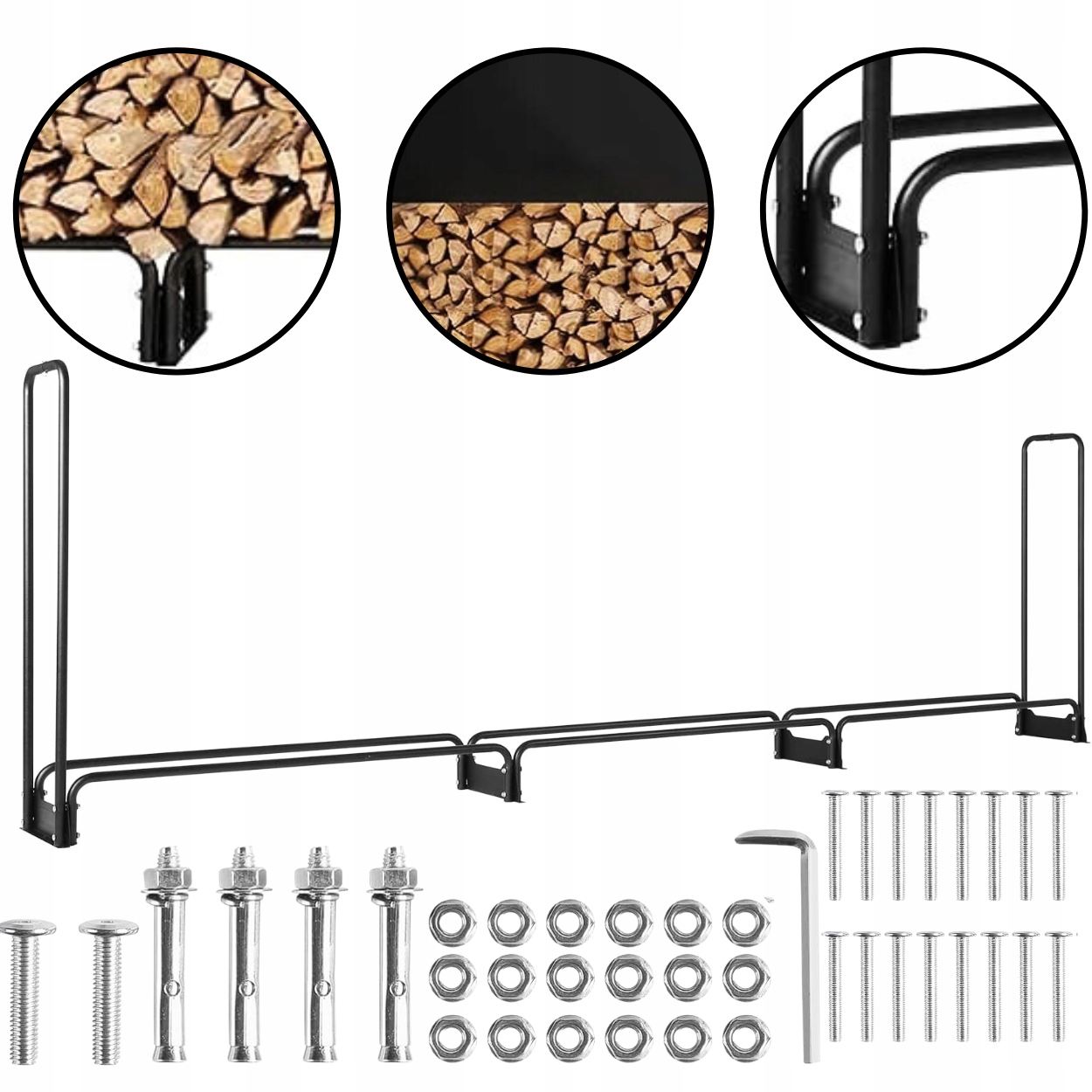 STOJAK NA DREWNO OPAŁOWE KOMINKOWE DUŻY KOSZ METALOWY WYTRZYMAŁY +PLANDEKA Marka 4MWOOD.CO