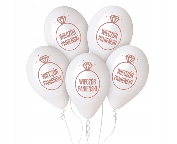 

Balony Na Wieczór Panieński białe pierścionek 5szt