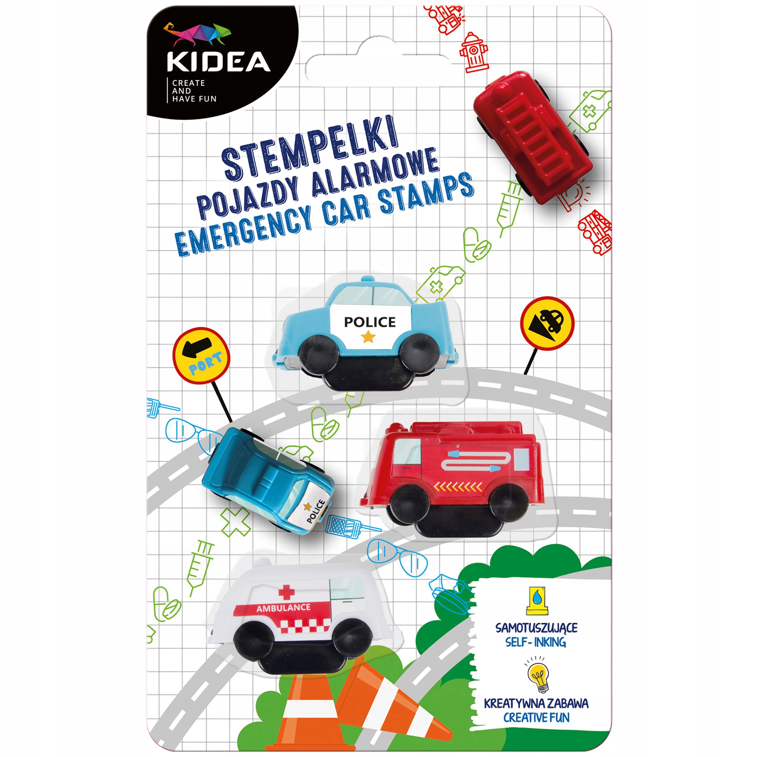 STEMPELKI POJAZDY ALARMOWE 3 SZT KIDEA EAN (GTIN) 5901130097425
