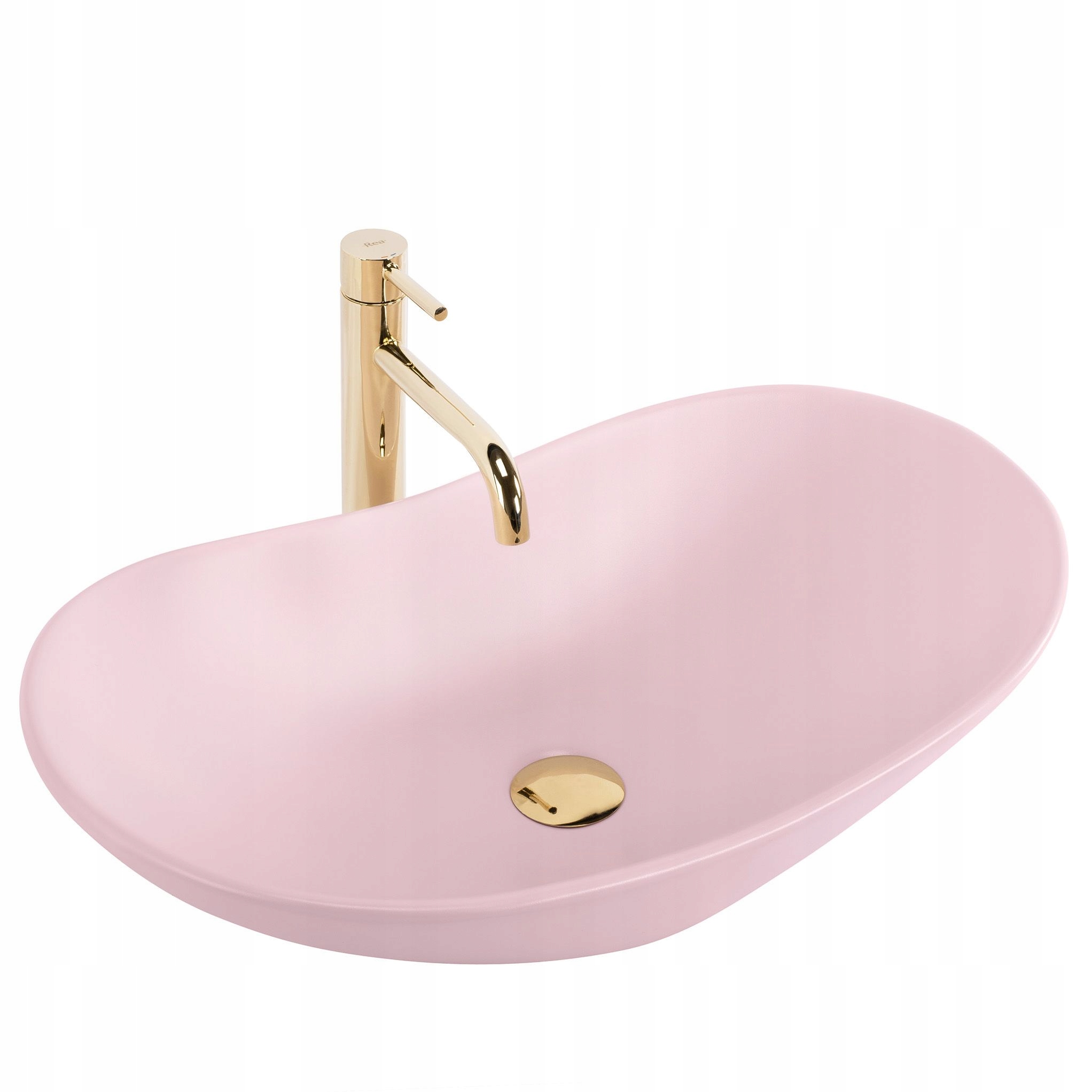 Umývadlová Doska Ružová Rea Royal Powder Pink Matt Oválna Matná 61,5 cm