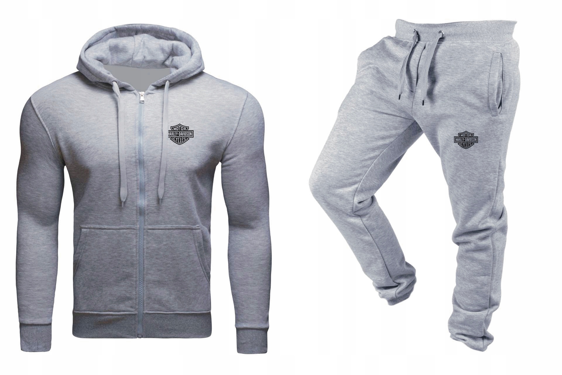 Tepláková Souprava Teplákovka Harley Davidson Pánská Rozepínací Šedá XL
