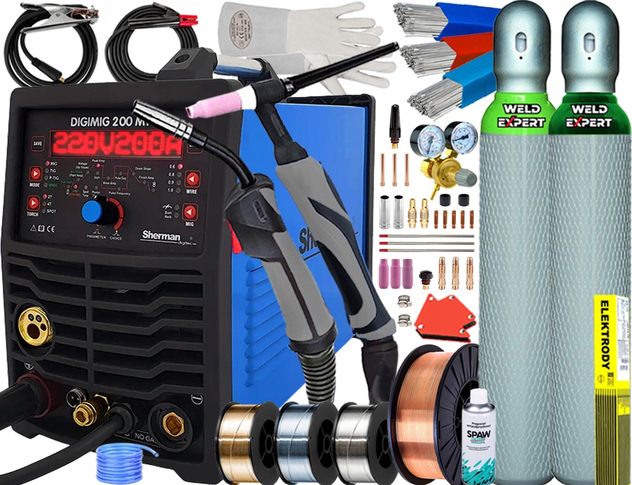 PÓŁAUTOMAT SPAWALNICZY SHERMAN TIG DC MMA MIG 230V