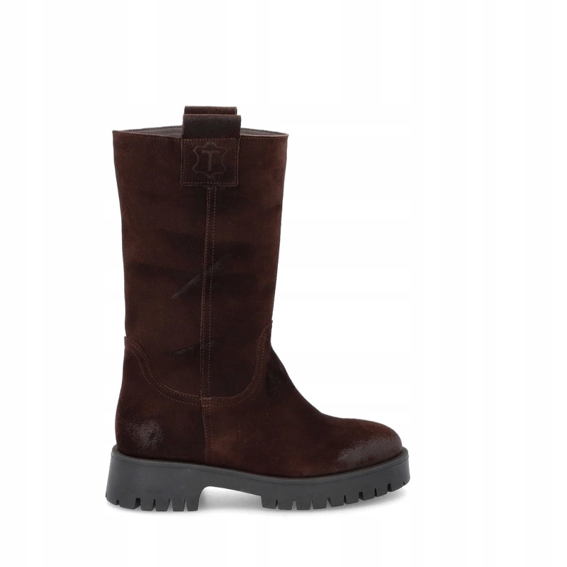 Kozačky ze semišové kůže Tymoteo G1078 Čokoládové 36