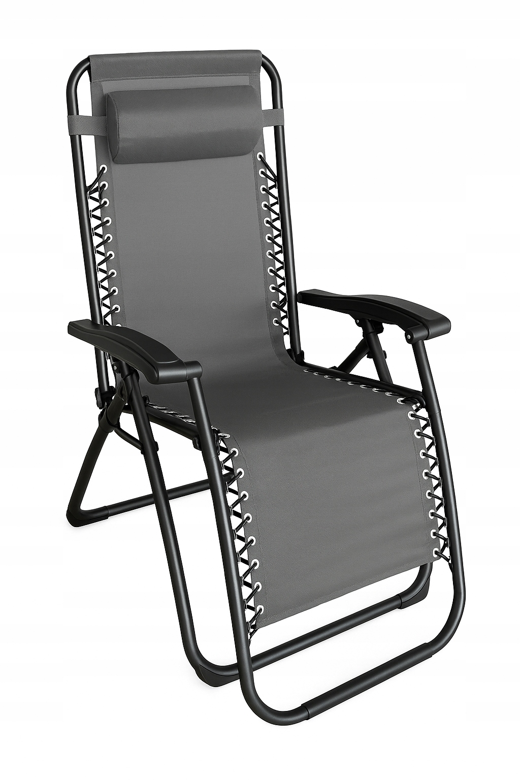 Fotel Leżak Ogrodowy Plażowy Krzesło Składany Zagłówek Gravity