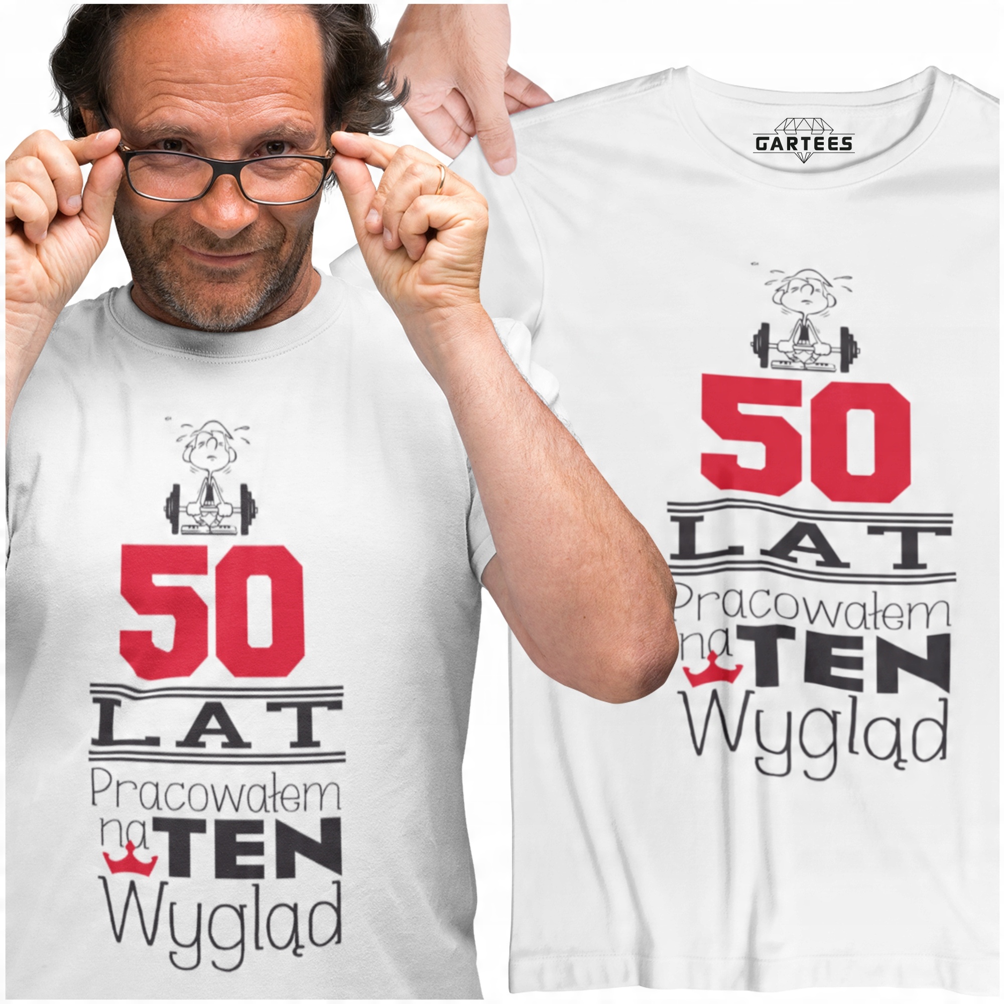 

T-shirt Męski Duży 50 Lat Pracowałem Na Ten Wygląd
