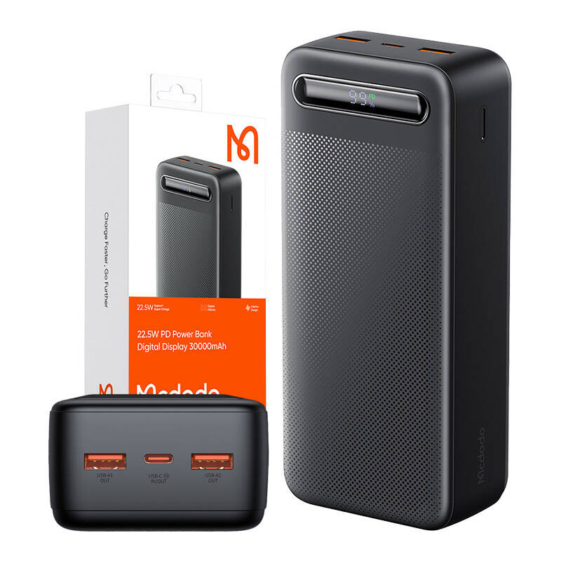 Mcdodo Velká Powerbanka s Displejem, 2x Usb-a, Usb-c, 30000mAh, 22.5W