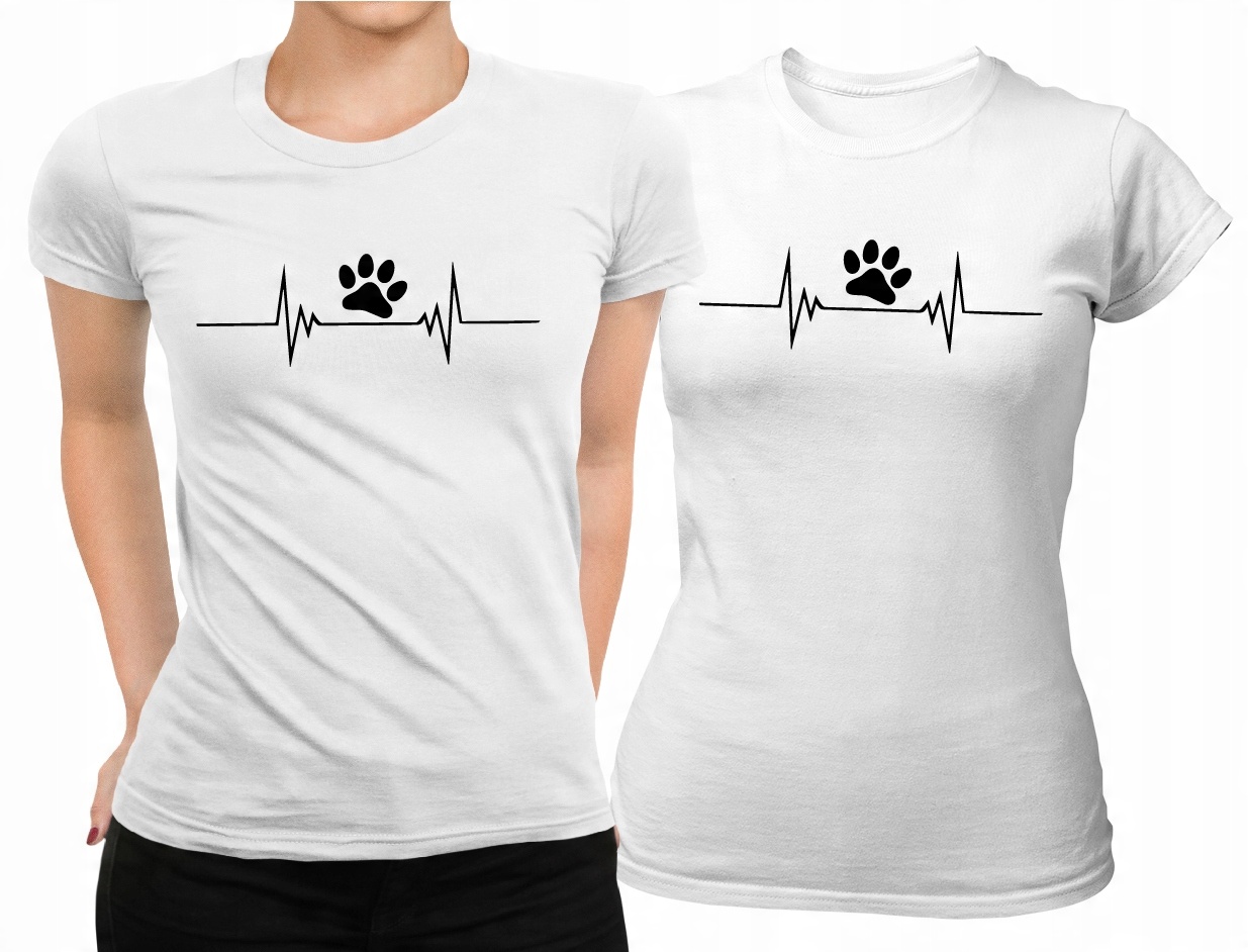 

Koszulka T-shirt Damski Łapka Pies linia życia L