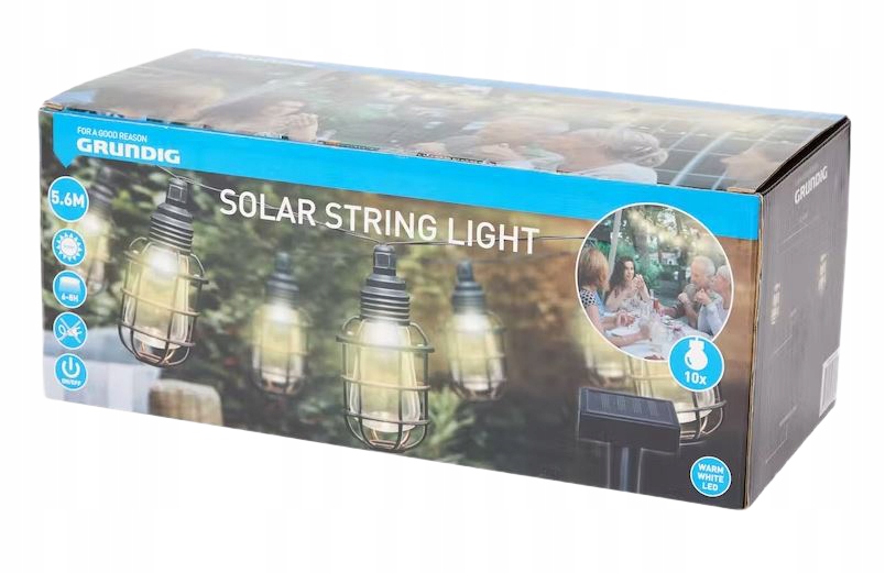 Łańcuch oświetleniowy do ogrodu solarny 5,6m 10LED
