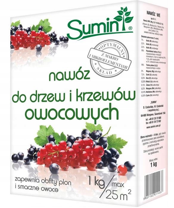 

Sumin Do Drzew I Krzewów Owocowych 1KG Nawóz