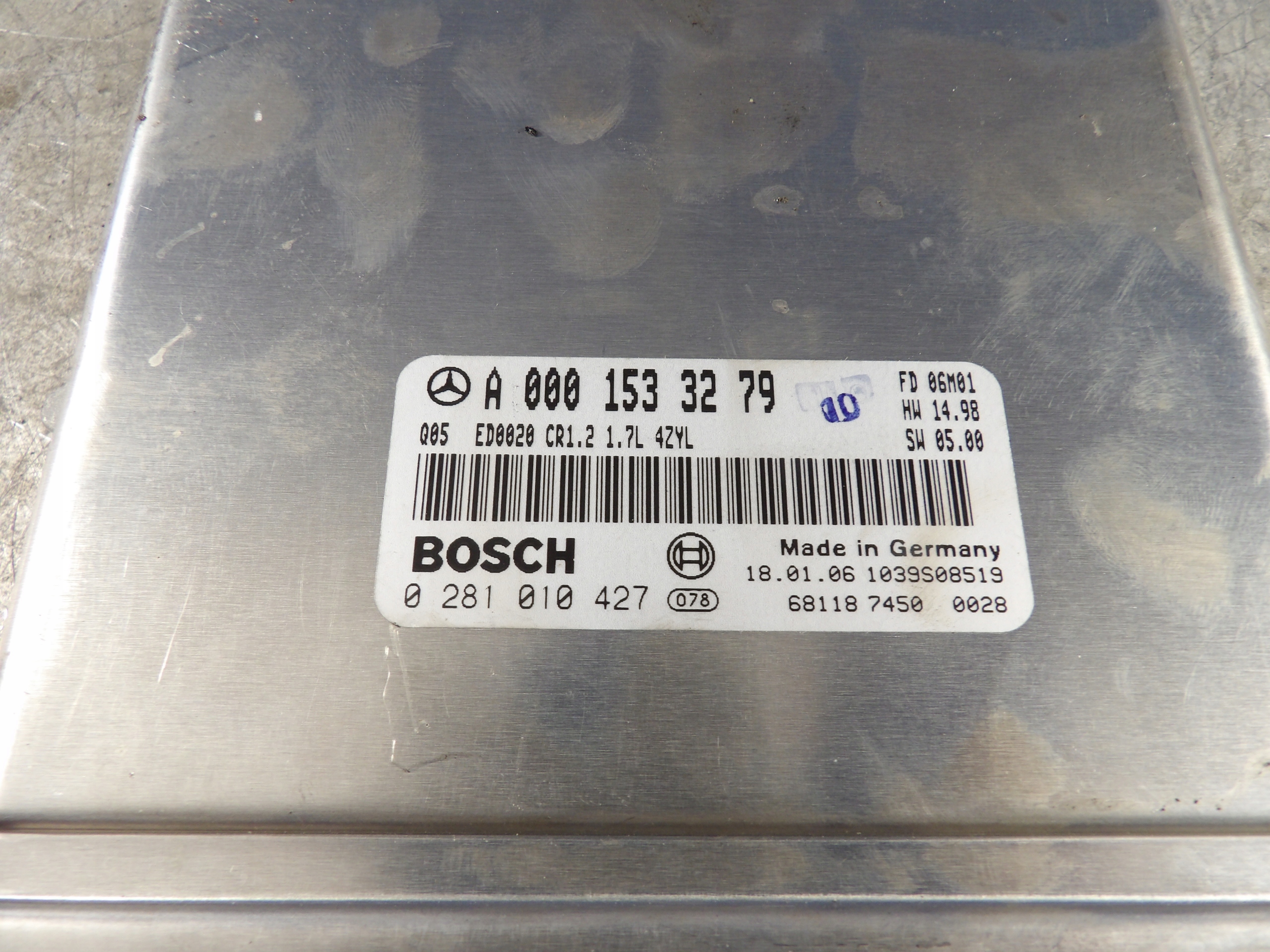 Mercedes W168 computer, control unit A0001533279 0281010427