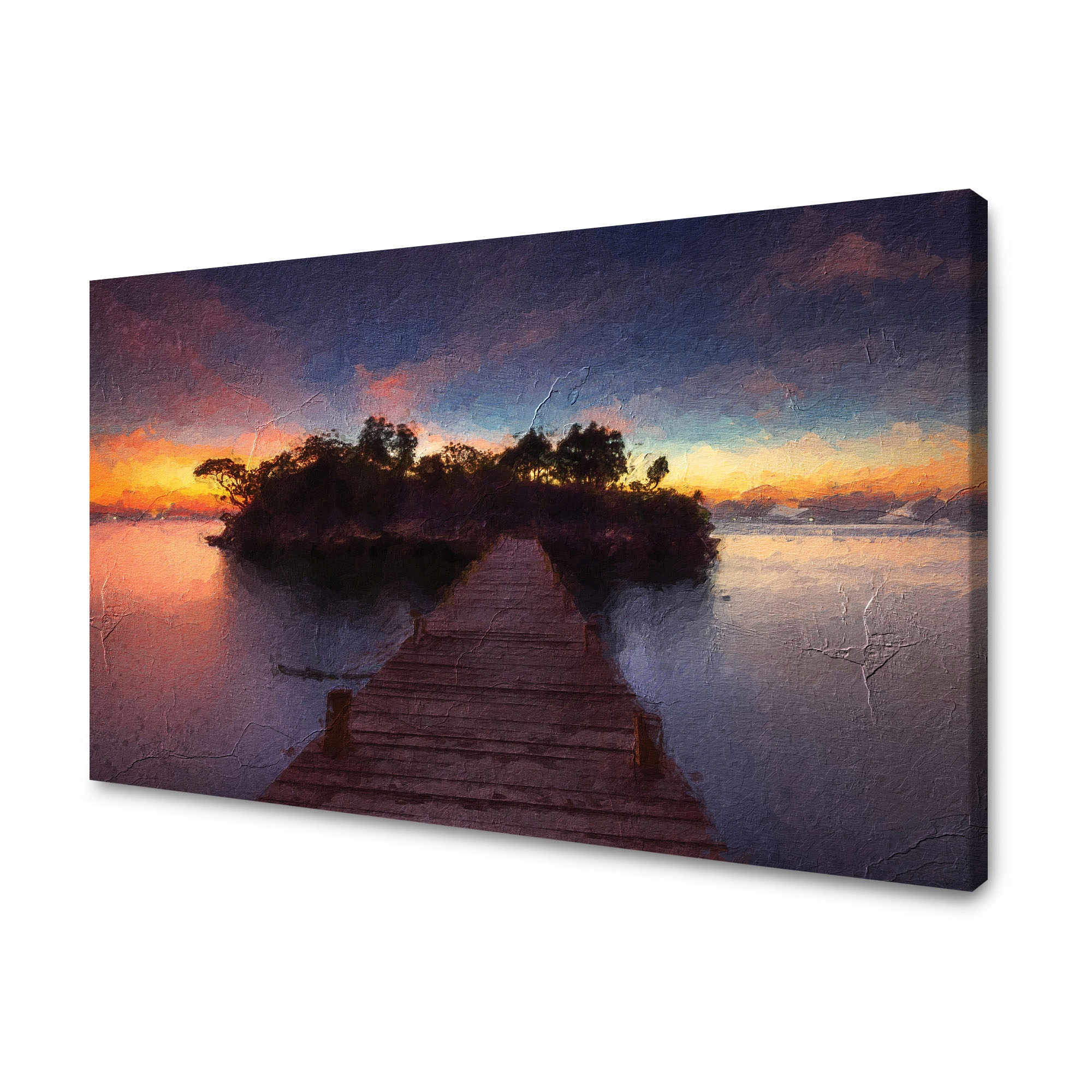 Obraz na plátně Dřevěný most Západ slunce Voda 90x60 cm
