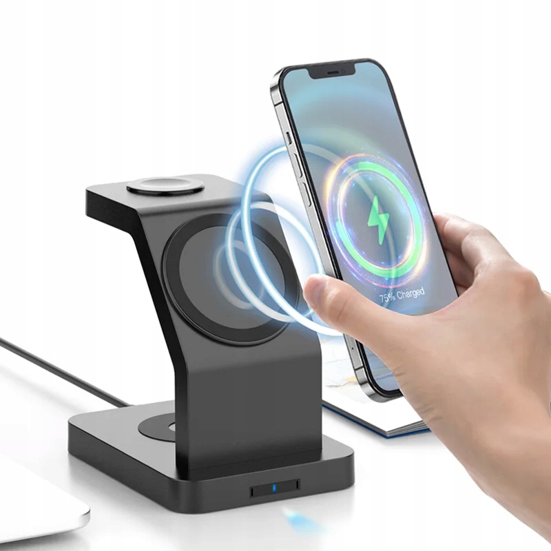 ŁADOWARKA INDUKCYJNA BEZPRZEWODOWA 3w1 MagSafe S043 Marka Inna