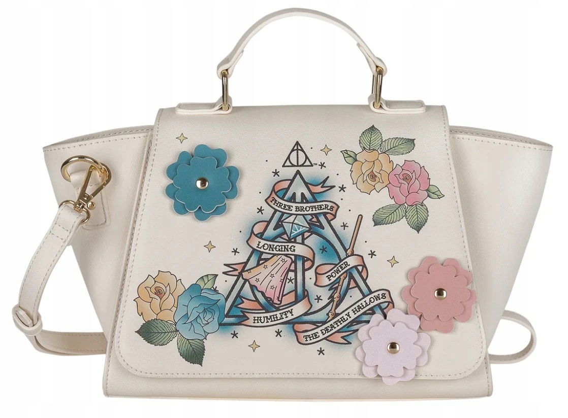 Kabelka bílá s barevnými Relikviemi smrti, Harry Potter
