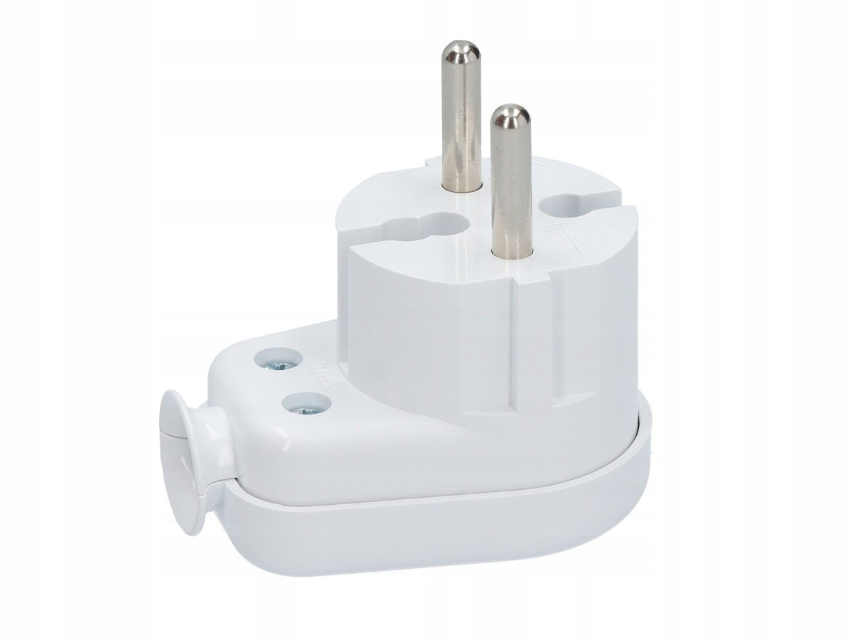 

Wtyczka kątowa b/u 16A 2P 250V biała WT-16 K2