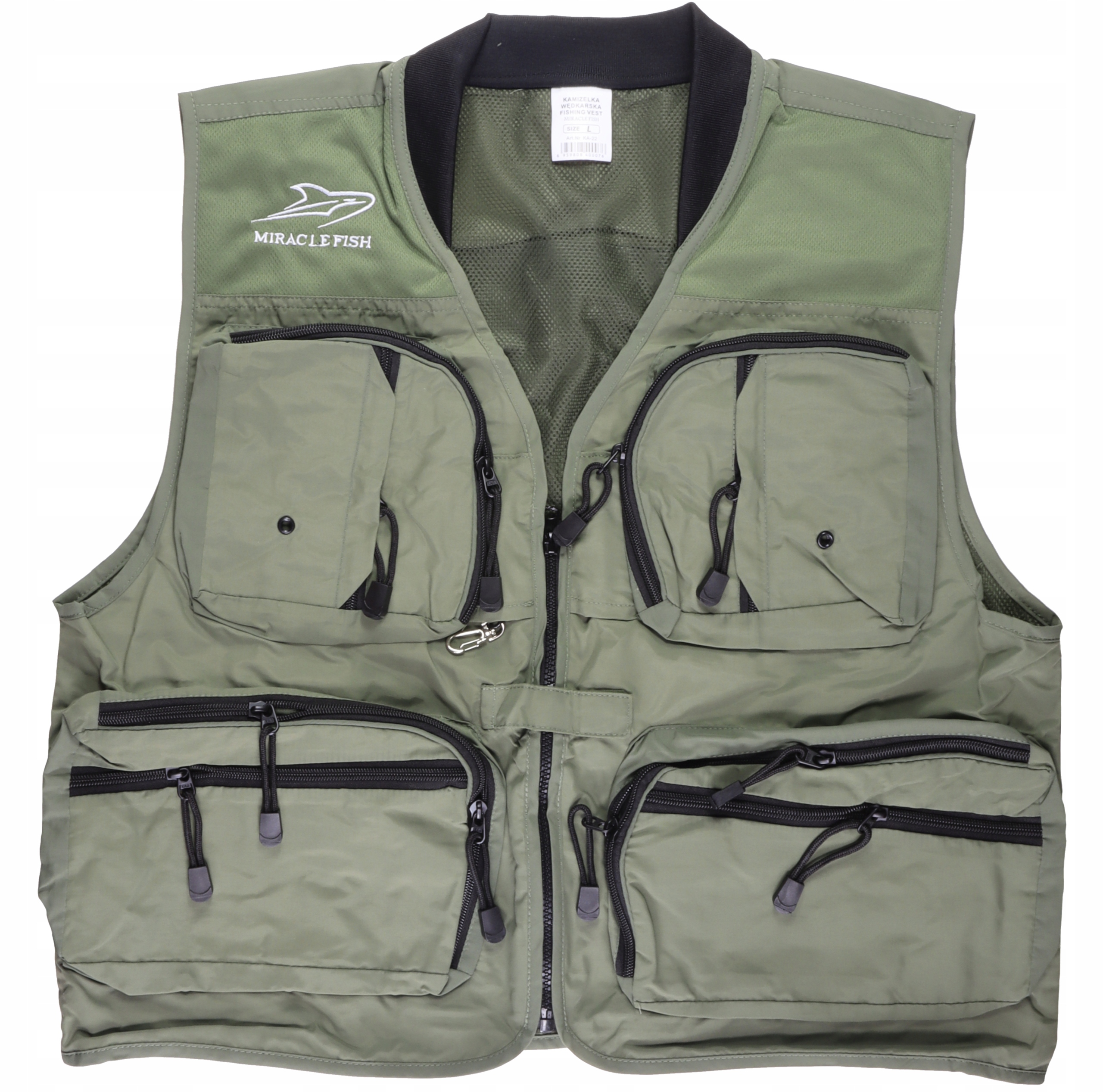 Kamizelka wędkarska rozmiar XXL spinningowa myśliwska bezrękawnik kamuflaż