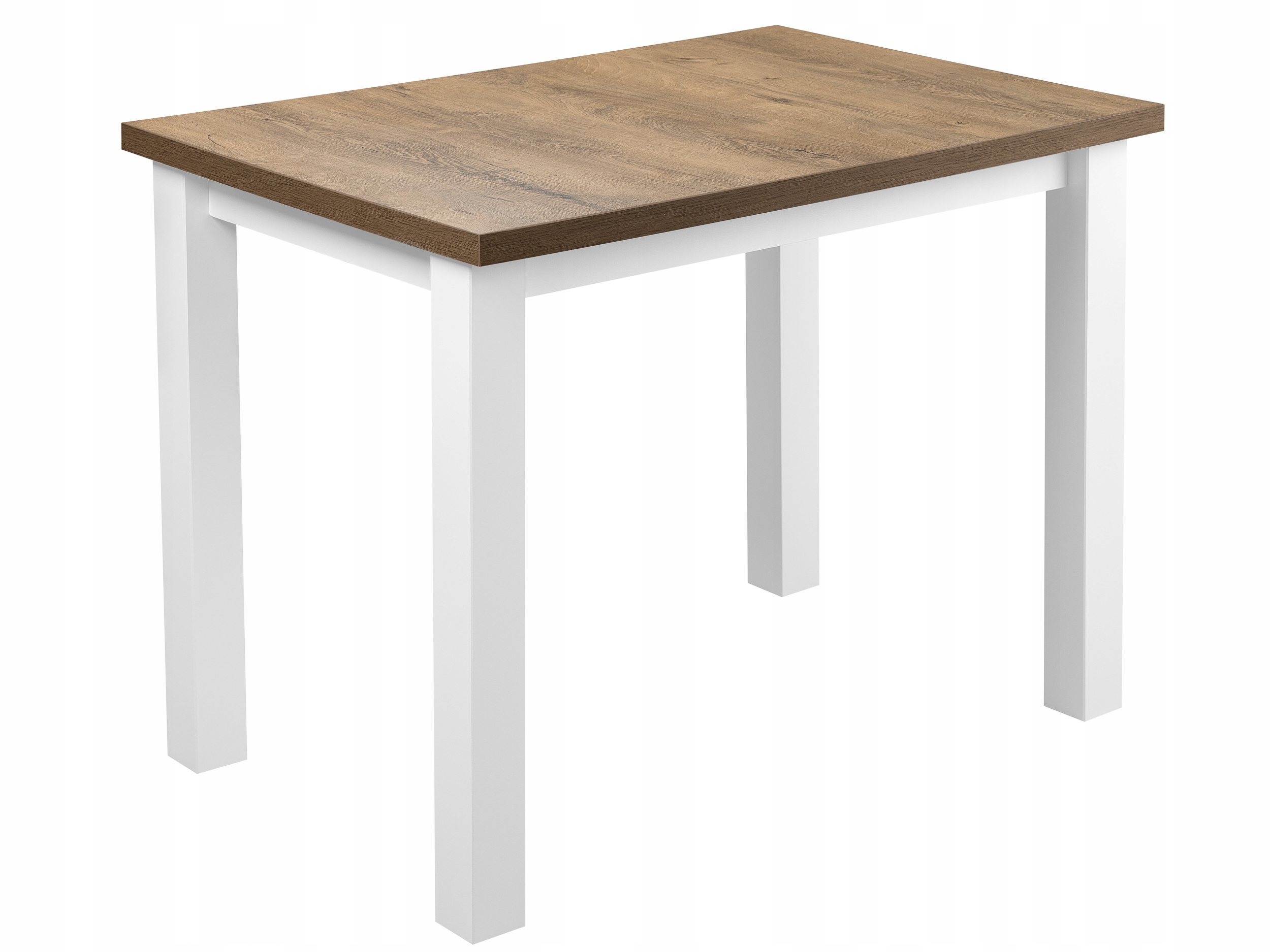 Pevný 4-MÍSTNÝ Jídelní Stůl Do Kuchyně 100x70 Bílý/dub Lefkas