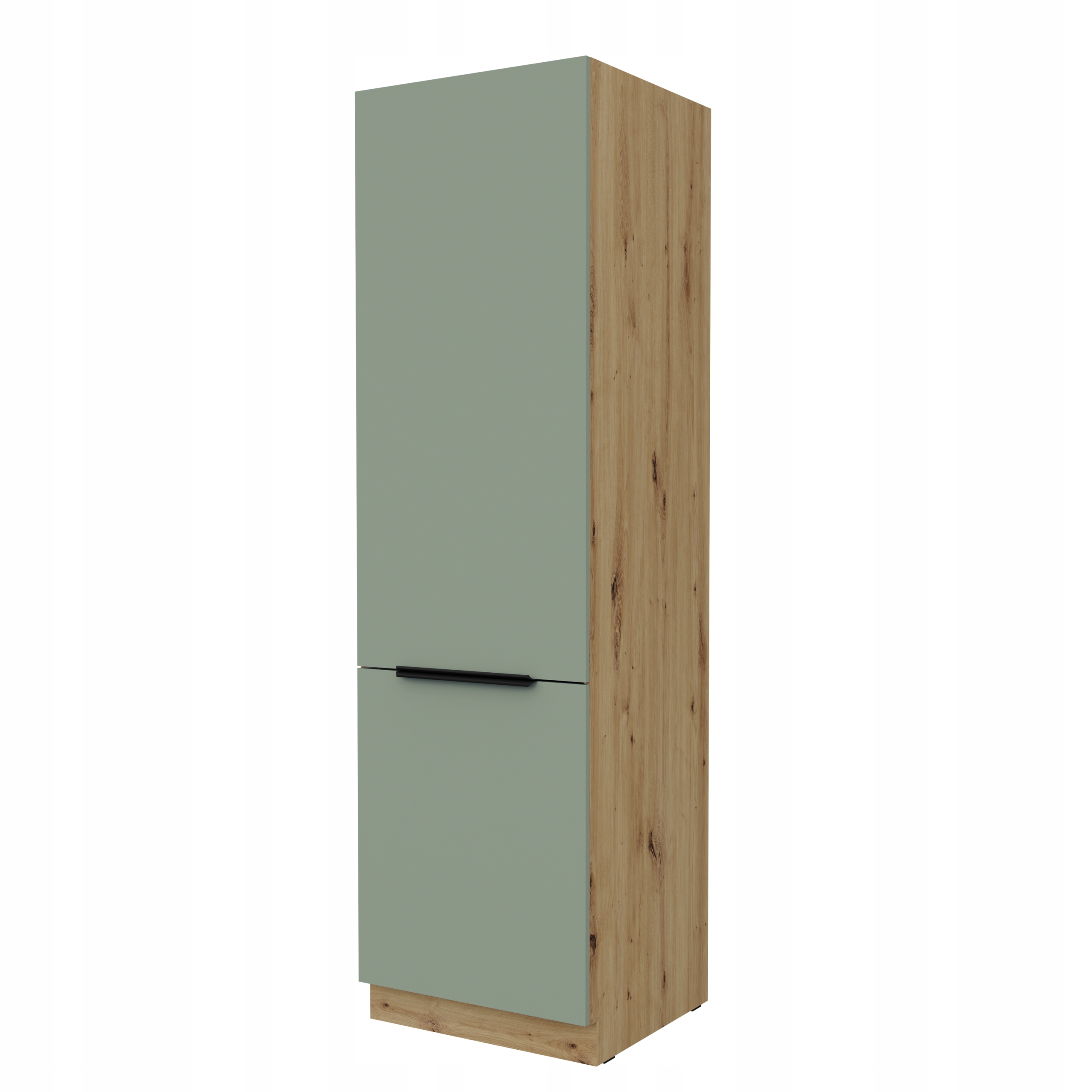 Kuchyňská skříňka pro vestavnou ledničku Dub Artisan sloupek 60 cm Aquamarine mat
